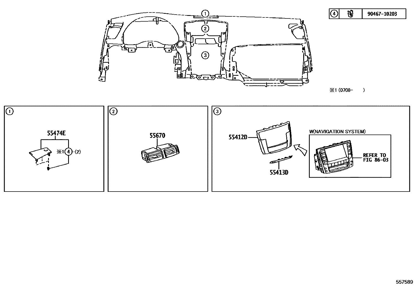 REGISTER ASSY, INSTRUMENT PANEL, NO.3 | 5567053010